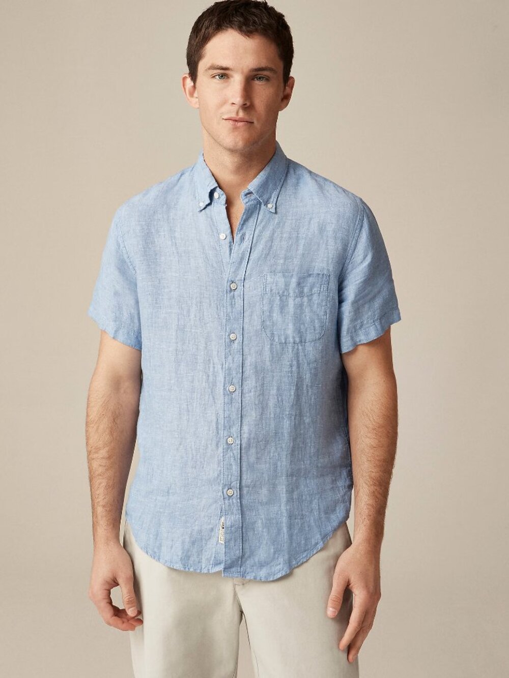 J Crew Short-sleeve Baird McNutt Irish linen shirt Size XXL